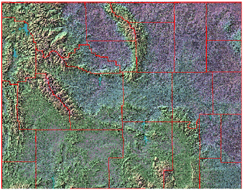 Wyoming topographic map