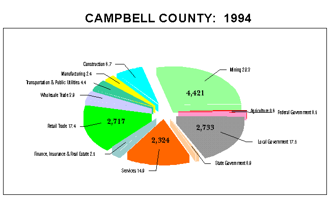 Campbell County Employment by Industry: 1994