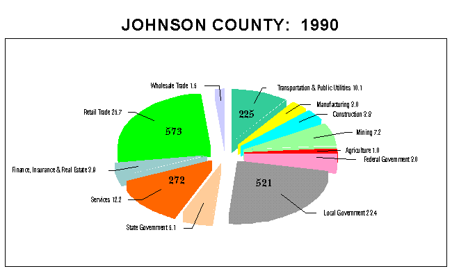 Johnson County Employment by Industry: 1990